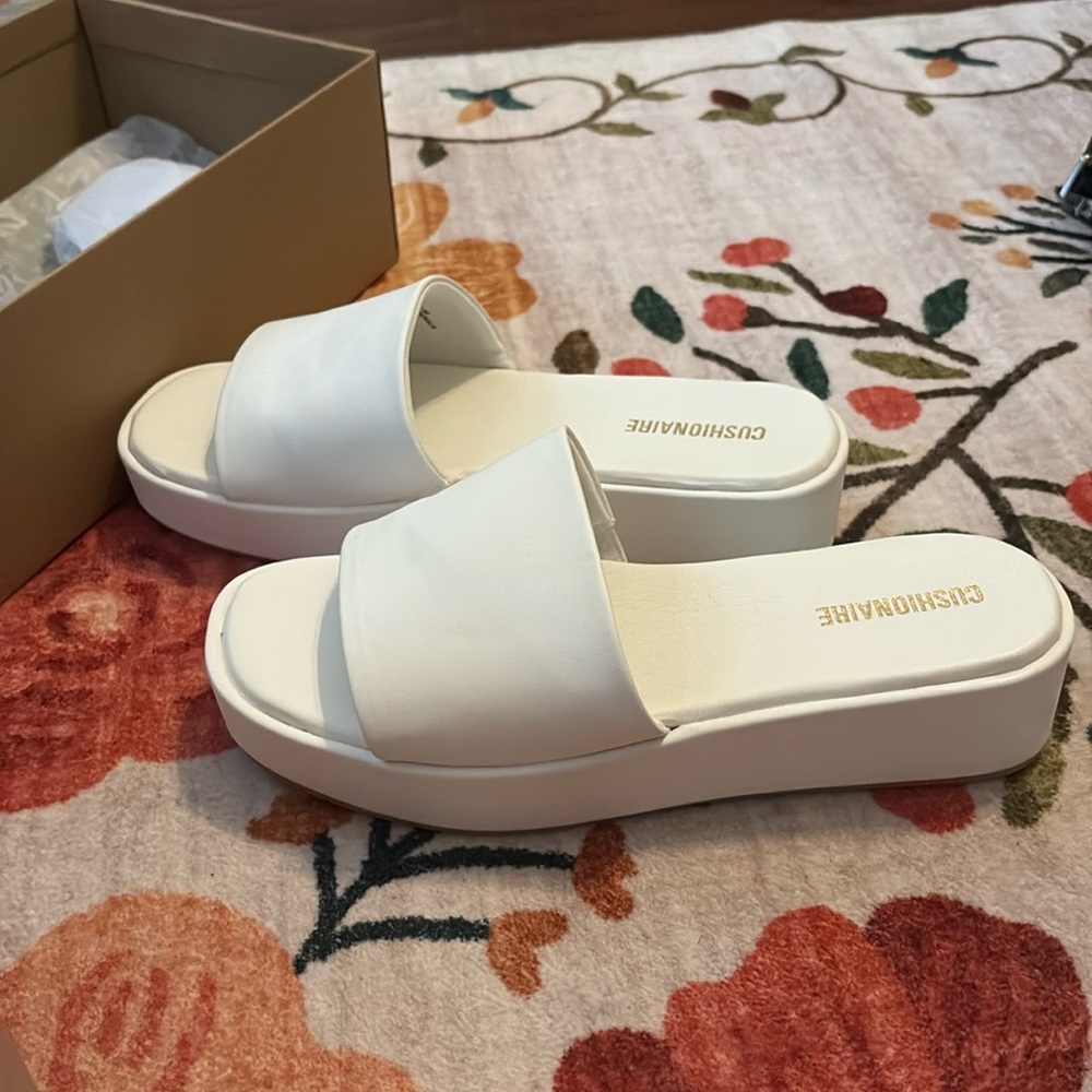 BRAND NEW white platform sandals